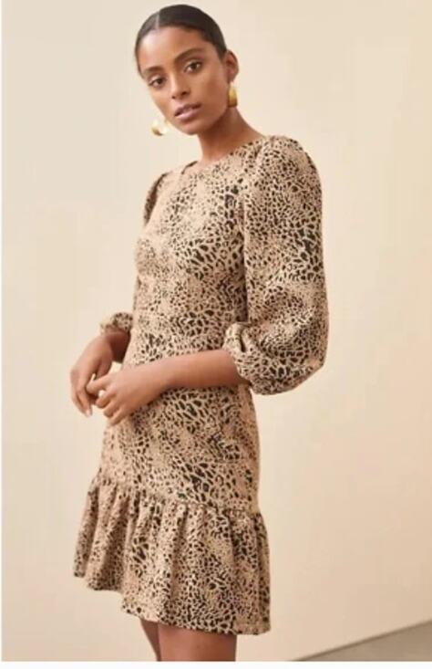 Maeve Dresses & Skirts - Maeve by Anthropologie Knit Animal Print Cut-Out Mini Dress Size 10